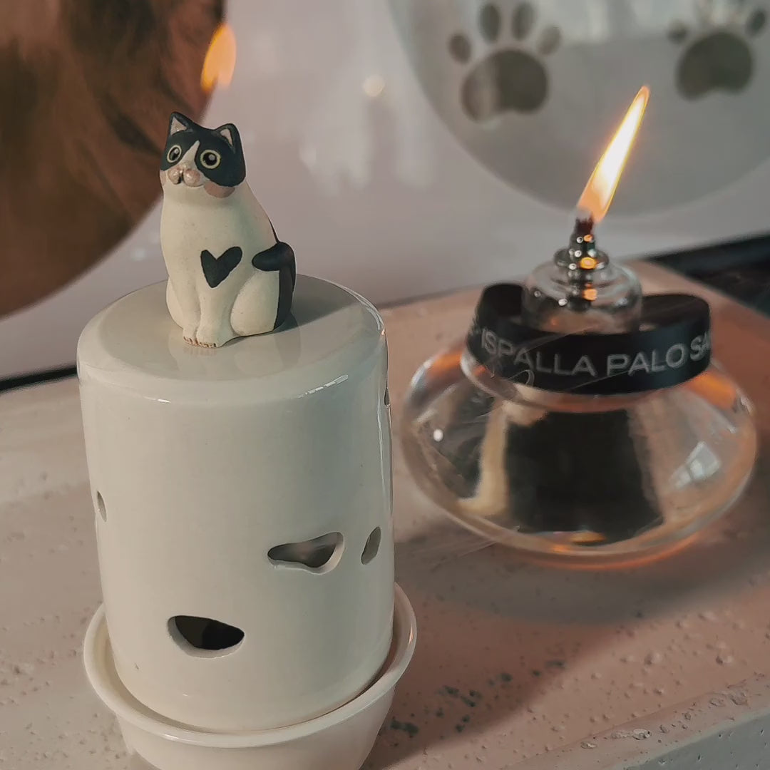 Ceramic Tablets holder "Loving cat"